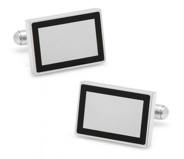 Stainless Steel Rectangle Framed Cufflinks