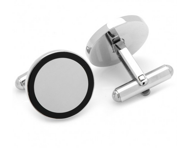 Stainless Steel Round Framed Cufflinks