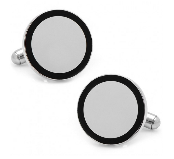 Stainless Steel Round Framed Cufflinks