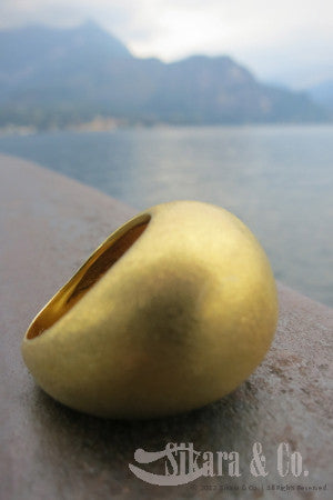 18K Gold Plated Sugar Loaf Dome Ring