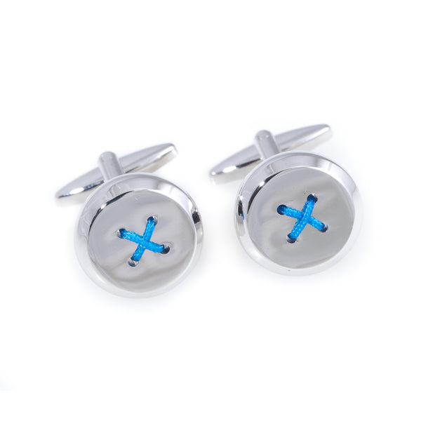 Blue Button Cufflinks