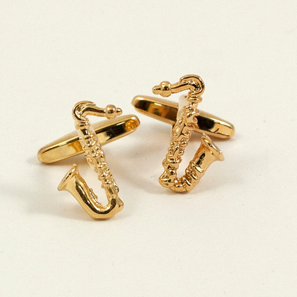 Golden Saxophone Cufflinks