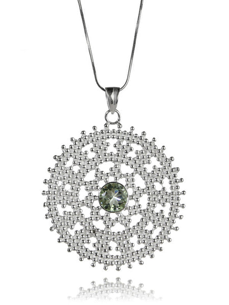 Medium Kundum Medallion (Green Amethyst