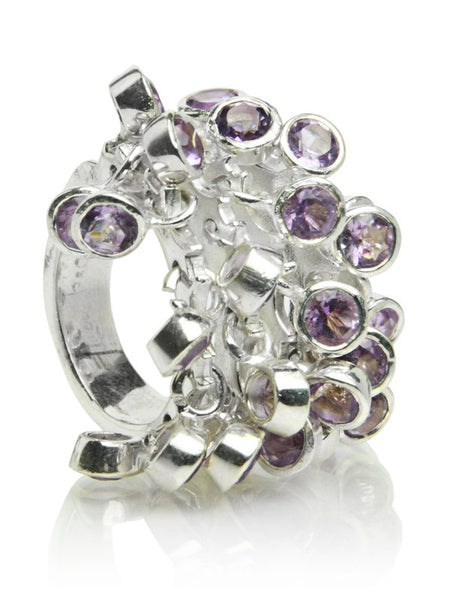 25 Stone Dangle Ring - Amethyst