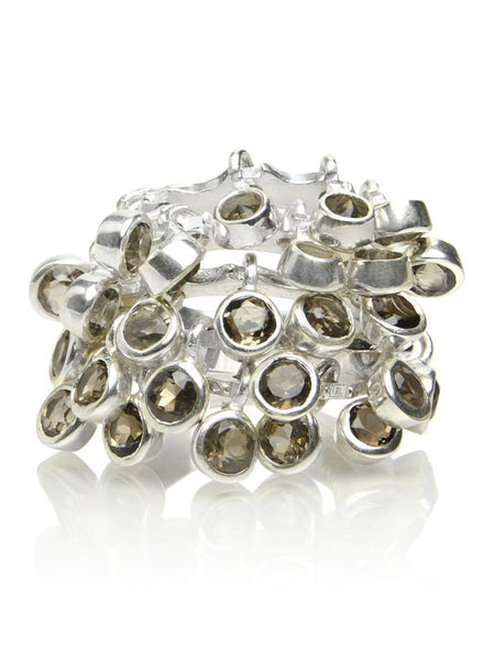 25 Stone Dangle Ring - Smokey Quartz