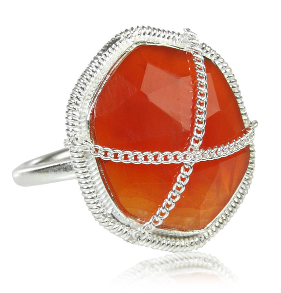 Milano Cantena Stone Ring - Carnelian