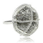 Milano Cantena Stone Ring - Black Rutile Quartz