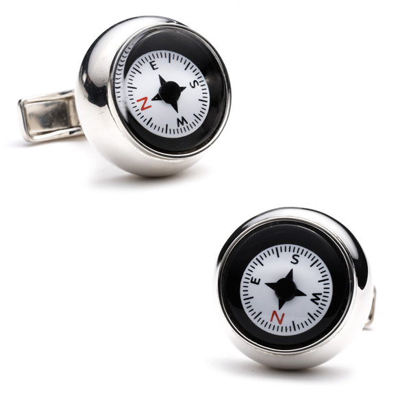 Sterling Silver Compass Cufflinks