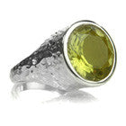 Gaudi Pointalism Circle Cocktail Ring Lemon Topaz
