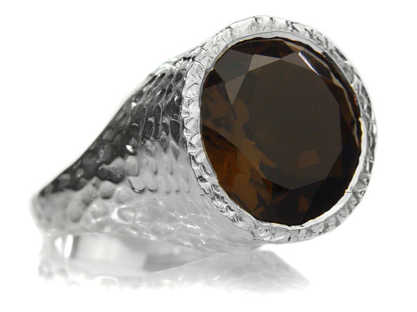 Gaudi Pointallism Circle Coktail Ring (Smokey Quartz)