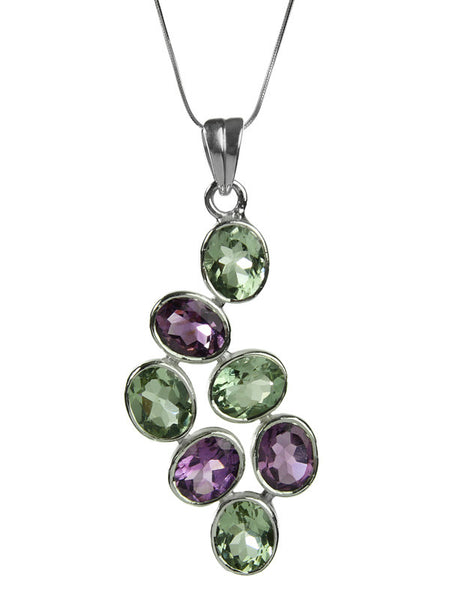 Jog Waterfall Pendant (Amethyst and Green Amethyst)