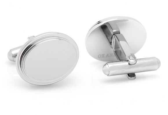 Stainless Steel Oval Cufflinks