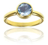 Gold Plated Stackable Jaipuri Circle Ring Blue Topaz