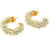 Gold Plated Coral Hoop Earrings Opal