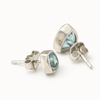 Capri Encased  Triangolo Studs Blue Topaz