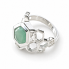 Gaudi Beehive Stone Dome Ring Aqua Chalcedony