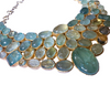 Limited Edition Aquamarine Cobblestone Necklace (Gold Plated)