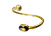 Limited Edition Gold Plated Twist Bangle with Sapphire Jadau