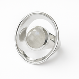 Art Deco Pop Ring White Moonstone