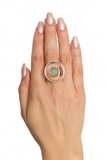 Art Deco Pop Ring Aqua Chalcedony