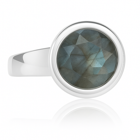 Conquistador Oval Stone Ring Labradorite