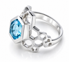 Gaudi Beehive Stone Dome Ring Blue Topaz