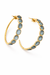 Jaipur-Inspired Limited Edition 18K Gold-Plated Blue Topaz Hoop Earrings
