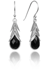 Brazilian Leaf Stone Drops Black Onyx