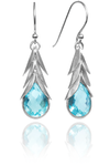 Brazilian Leaf Stone Drops Blue Topaz