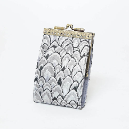 Feather Brocade, Card Holders with RFID Protection | Silver & Black