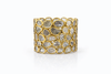 18K Gold Plated Mosaic Rough Cut Sliced Diamond Band