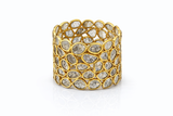 18K Gold Plated Mosaic Rough Cut Sliced Diamond Band