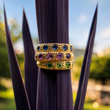 Jaipuri Encased Sliced Pink Tourmaline Ring