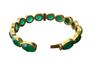 Single Lined Peacock Green Onyx Pin Bangle