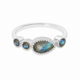 Rani Pear Stackable Band - Labradorite