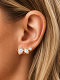 Peacock Climbing Earrings White Moonstone