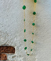 18K V Faceted 17 Stone Capri Long Necklace Green Onyx