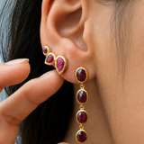 Jaipur Garnet Cascade Earrings – Gold Plated