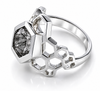 Gaudi Beehive Stone Dome Ring Black Rutile Quartz