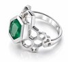 Gaudi Beehive Stone Dome Ring Green Onyx