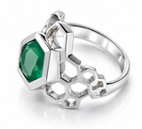 Gaudi Beehive Stone Dome Ring Green Onyx