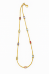 Gold Plated Modern Maharani Gem Bar Necklace
