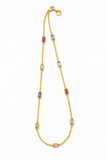 Gold Plated Modern Maharani Gem Bar Necklace