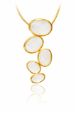 Gold Plated Brazilian Raindrop Pendant White Moonstone