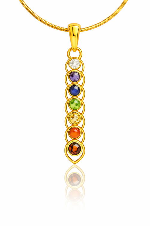 Gold Plated Criss Cross Chakra Pendant