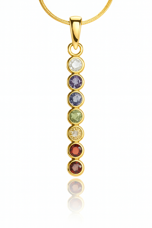 Gold Plated Seven Chakra Pendant