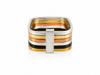 Six Multi Habimah Square Stacked Ring