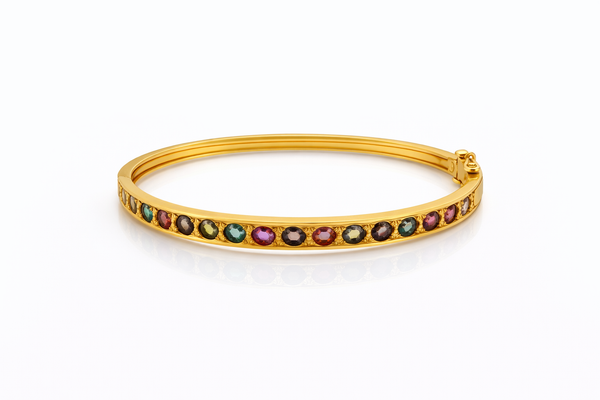 Capri Sunlight Mixed Tourmaline Bangle