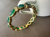 Single Lined Peacock Green Onyx Pin Bangle