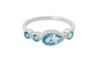 Rani Pear Stackable Band - Blue Topaz